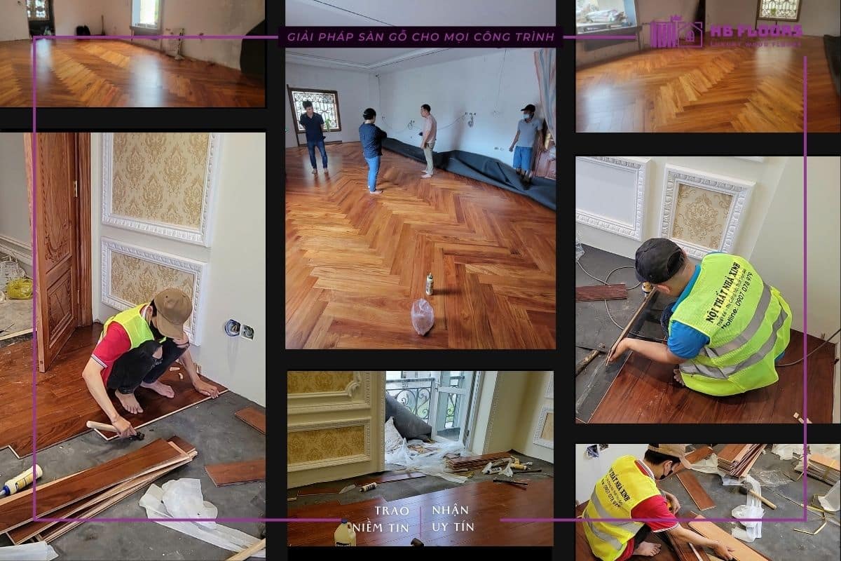 thi công ván sàn gỗ tự nhiên tại các dự án