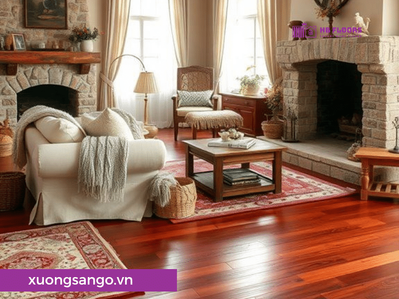 Sàn gỗ tự nhiên giáng hương cho không gian biệt thự đẳng cấp