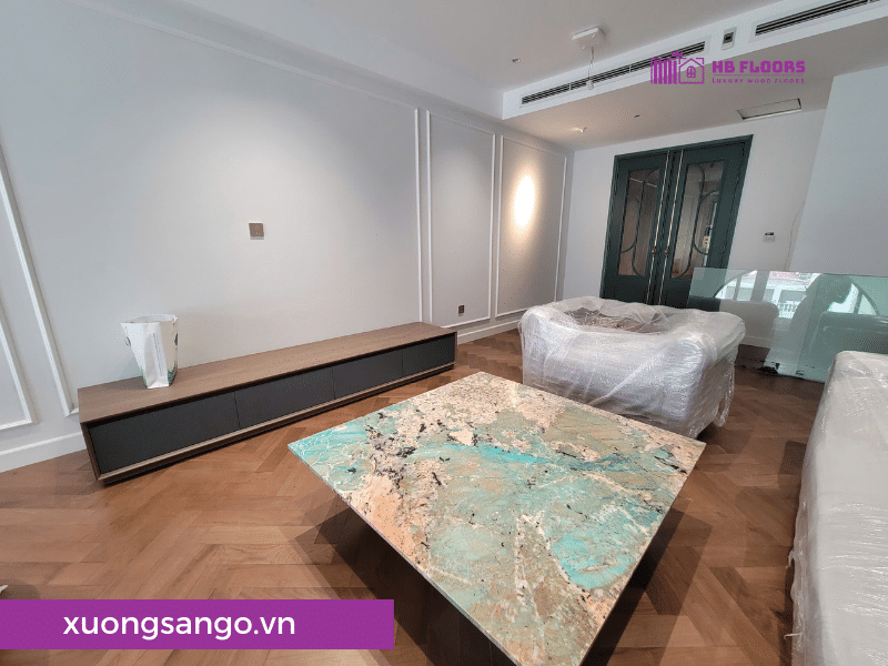 Sàn gỗ Walnut lắp xương cá