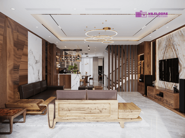 Sàn gỗ tự nhiên cho phòng khách