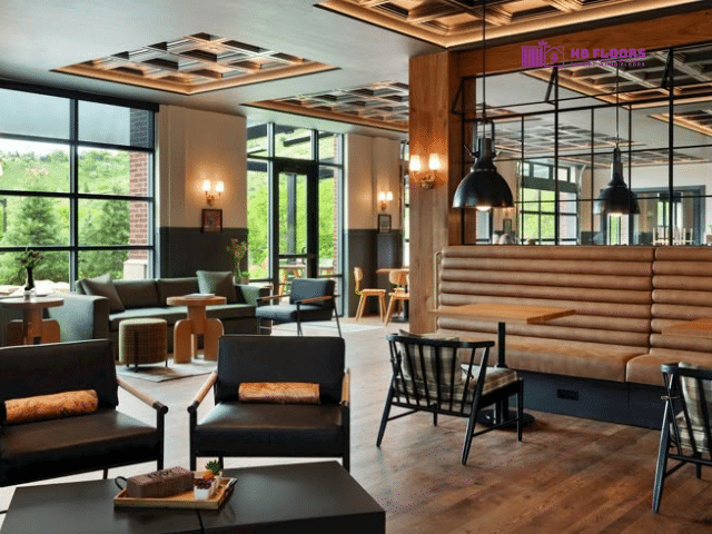 Sàn gỗ Teak tự nhiên cho quán cafe với vân gỗ sang trọng