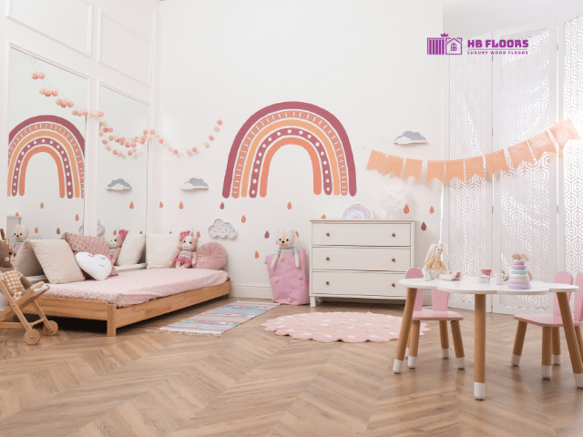 Sàn gỗ tự nhiên Teak cho phòng ngủ trẻ em