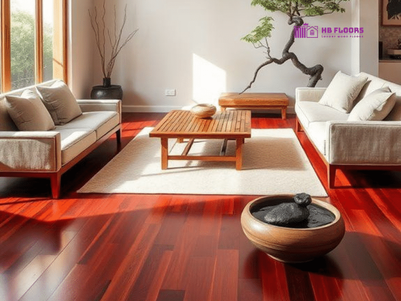 sàn gỗ Giáng Hương thường được sử dụng trong các công trình cao cấp như biệt thự, showroom