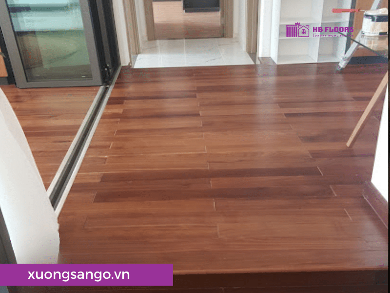 Sản Xuất Và Thi Công Sàn Gỗ Tự Nhiên Cao Cấp Quận 5, TP.HCM 10 Hoàn thiện lắp đặt sàn gỗ óc chó