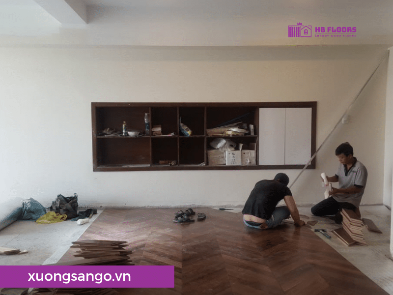 Lắp đặt sàn gỗ tự nhiên xương cá chuyên nghiệp
