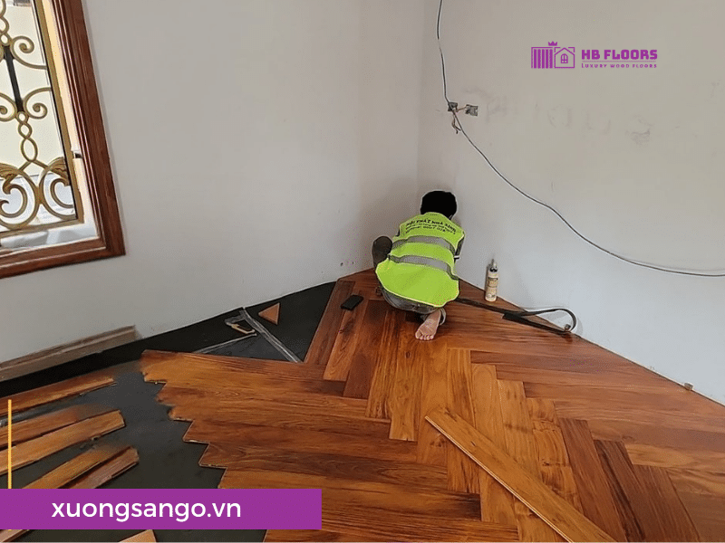 Địa Chỉ Thi Công Sàn Gỗ Tự Nhiên Cao Cấp Quận 4, TP.HCM 10 Lắp đặt sàn gỗ xương cá cao cấp cho biệt thự
