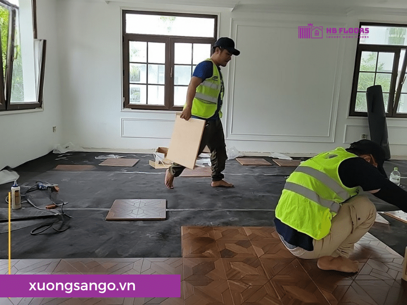 Thi công sàn gỗ hoa văn TP.HCM