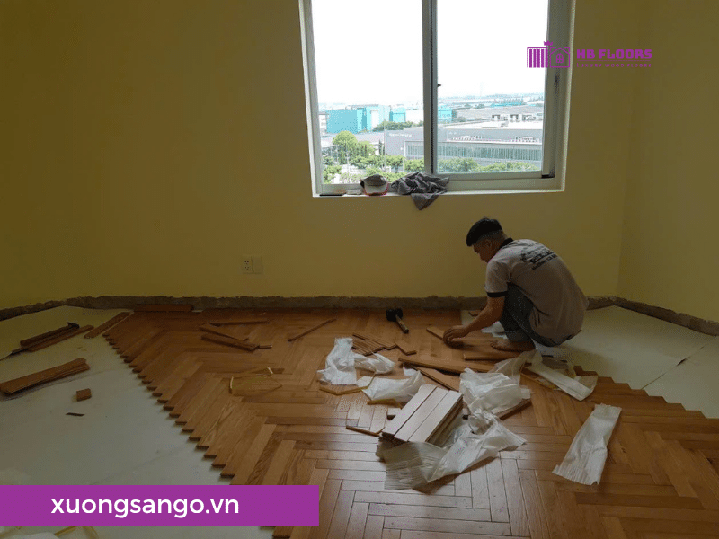 Thi công sàn gỗ tự nhiên cao cấp tại quận 12