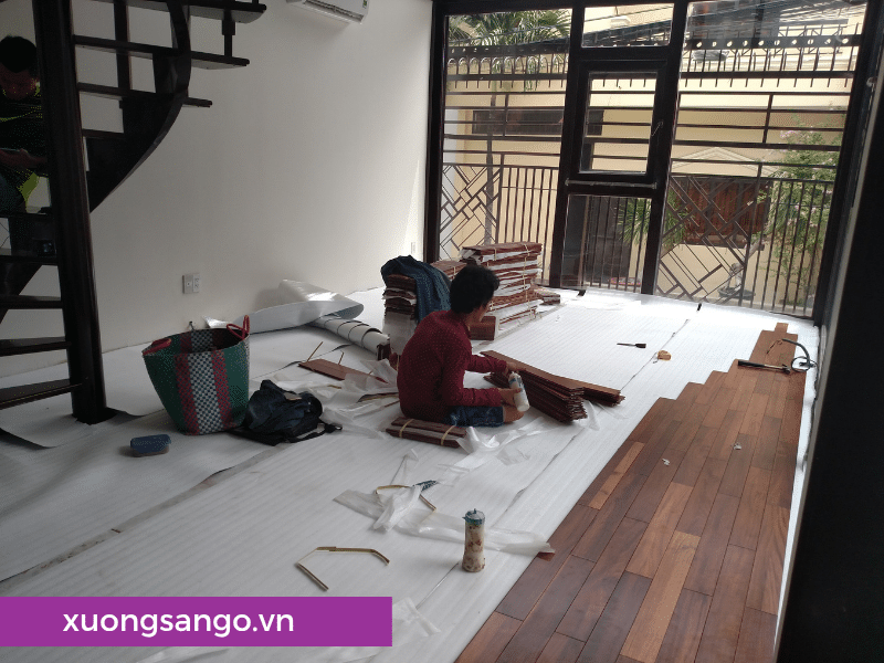 thi công sàn gỗ tự nhiên tại Tân Phú