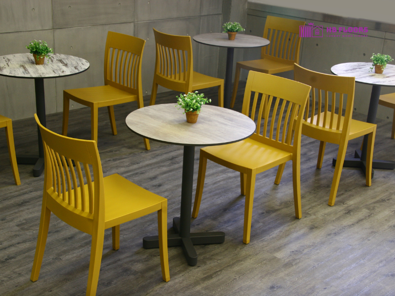 Mẫu sàn gỗ xám trung tín cho quán cafe