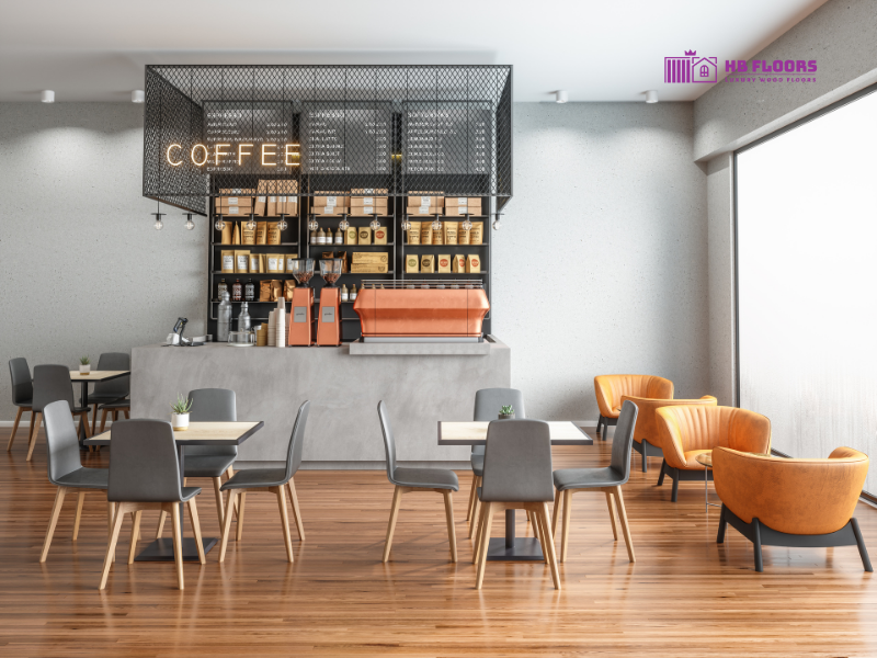 Sàn gỗ công nghiệp quán cafe